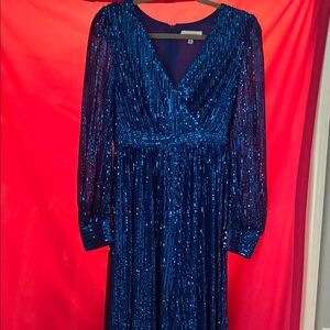Elegant Blue Sequin Dress